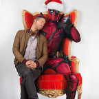 Ryan Reynolds Poses with Deadpool Standee for Second Day of Deadpool