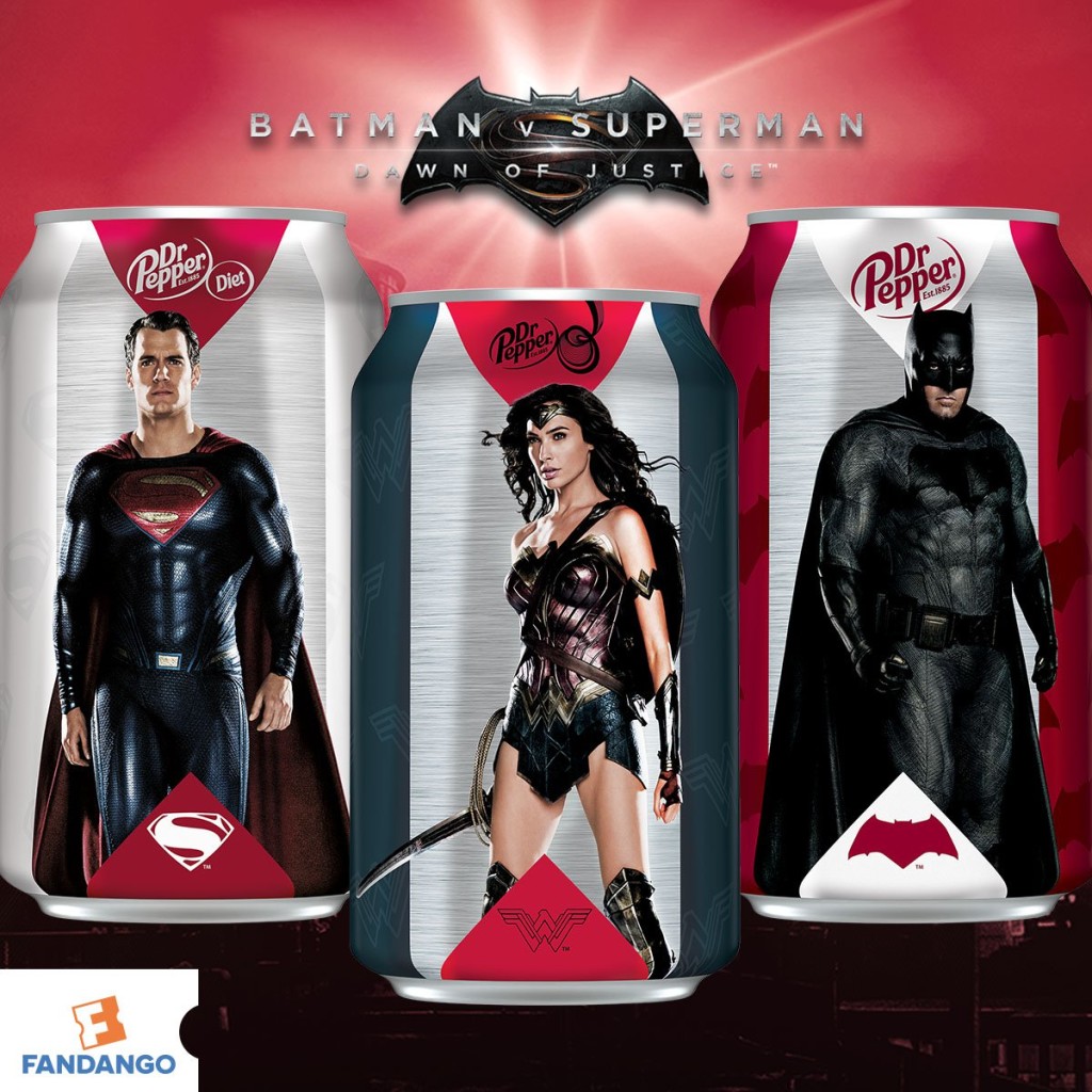 New Wonder Woman Shot on Batman v Superman Dr. Pepper Cans!