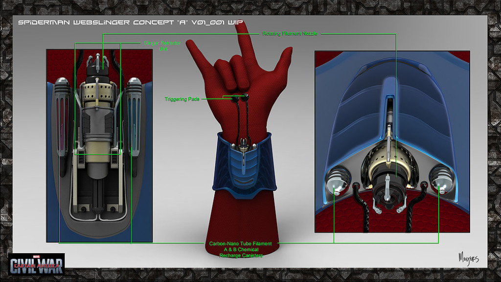 Spider-Man Web Shooters Concept Art from Captain America Civil War