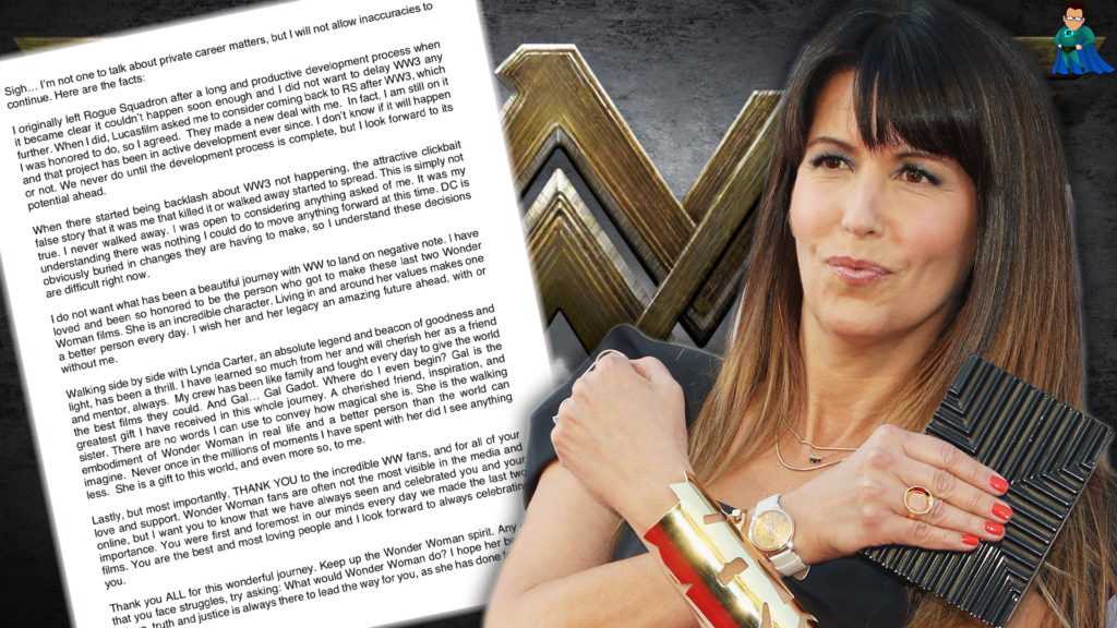 Thoughts on Patty Jenkins’ Wonder Woman 3 and Rogue Squadron Statement – Film Junkee Shots